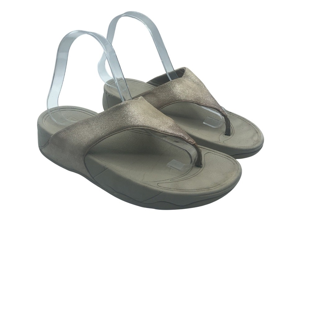 Fitflop Lulu Bronze Shimmer Sandals Flip Flop Style 505-012 Thong Women's Sz 7